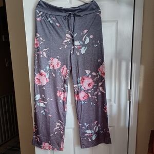 New Floral Wide Leg Lounge Pajama Pants z100
